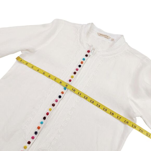 Soft Surroundings Desert Linen Tunic Womens Small Full Zip 3/4 Sleeve Bohemian - Picture 10 of 13